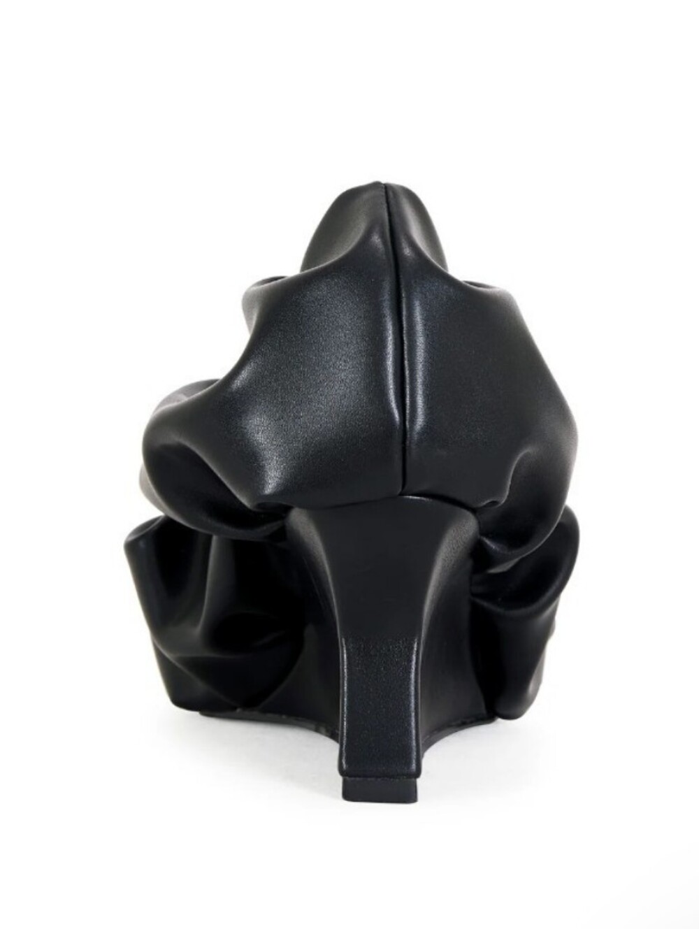 AZALEA WANG -Black Ruched Wedge Heel Pointed Toe Pump - Picture 9 of 9